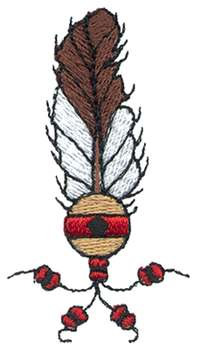 Feather With Beads Machine Embroidery Design
