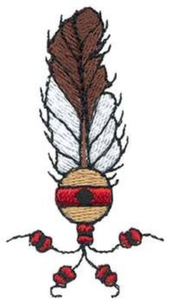 Picture of Feather With Beads Machine Embroidery Design