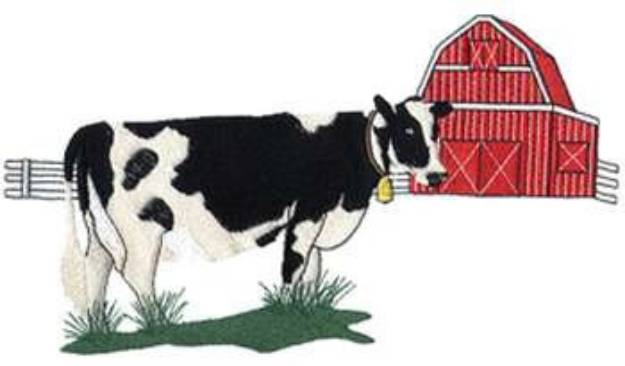 Picture of Holstein Cow Scene Machine Embroidery Design