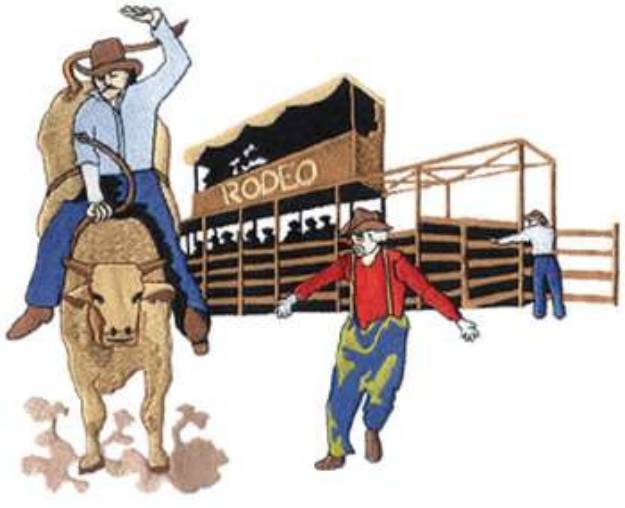 Picture of Rodeo Bull Rider Machine Embroidery Design
