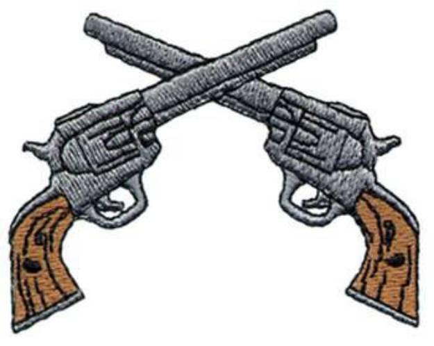 Picture of Crossed Pistols Machine Embroidery Design