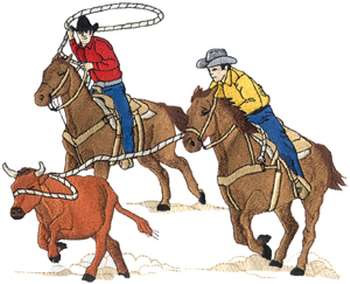 Team Roping Machine Embroidery Design