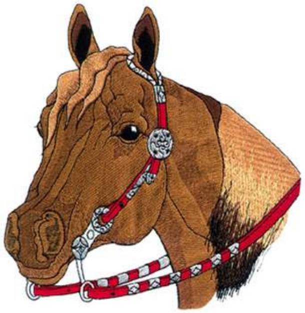 Picture of Quarter Horse W/reins Machine Embroidery Design