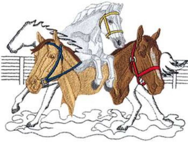 Picture of Thoroughbred Collage Machine Embroidery Design