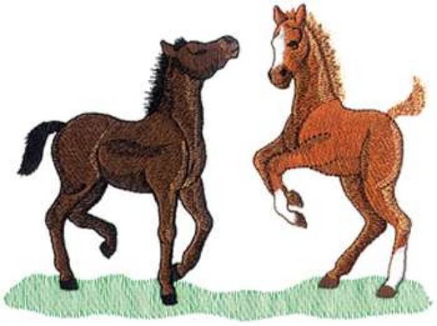 Picture of Playing Foals Machine Embroidery Design