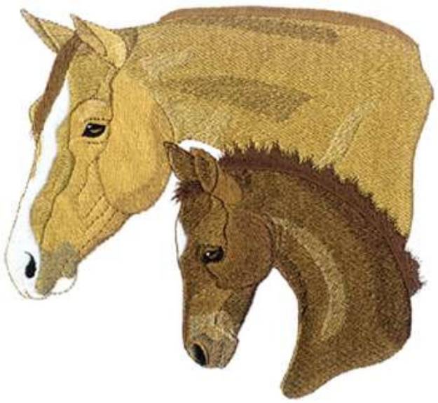 Picture of Mare W/ Foal Machine Embroidery Design