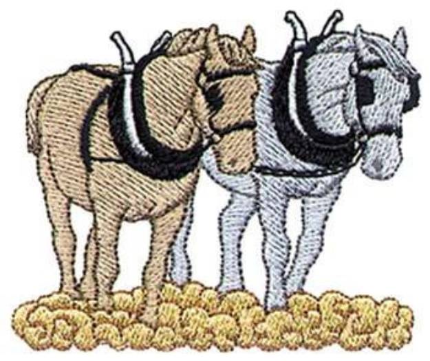 Picture of Horse Pulling Machine Embroidery Design