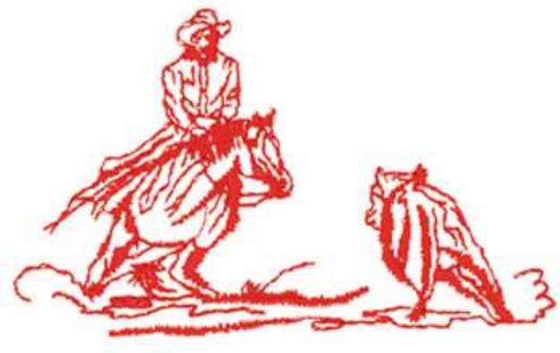 Picture of Cutting Horse Outline Machine Embroidery Design
