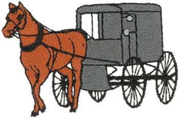 Picture of Horse & Amish Cart Machine Embroidery Design
