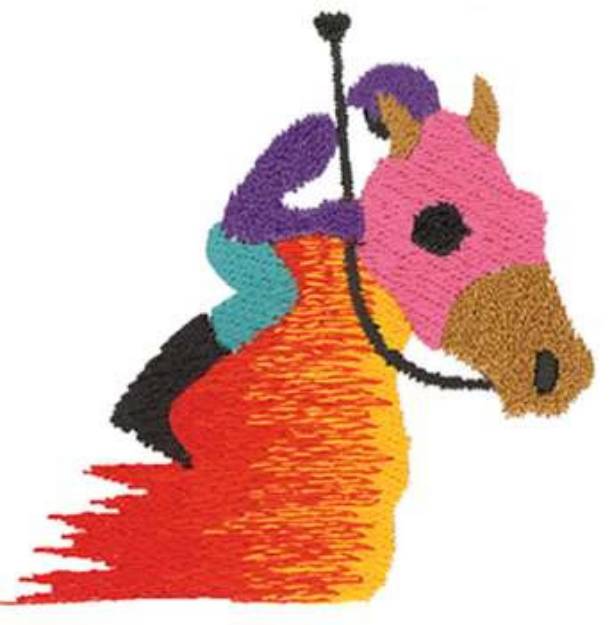 Picture of Horse Racing Logo Machine Embroidery Design