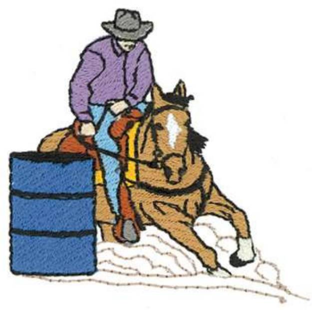 Picture of Male Barrel Racer Machine Embroidery Design