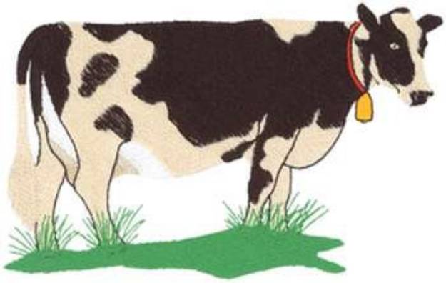 Picture of Cow With Grass Machine Embroidery Design
