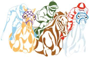 Racehorse Logo Outline Machine Embroidery Design