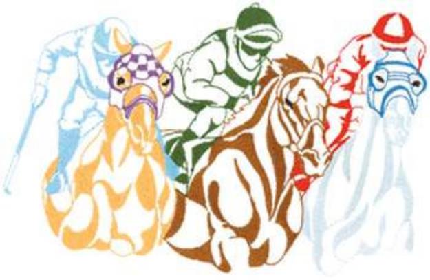 Picture of Racehorse Logo Outline Machine Embroidery Design
