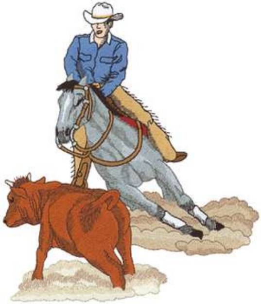 Picture of Male Cutting Horse Machine Embroidery Design