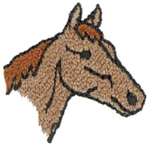 Picture of 1" Horse Head Machine Embroidery Design