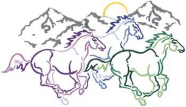 Picture of Horses Running Machine Embroidery Design