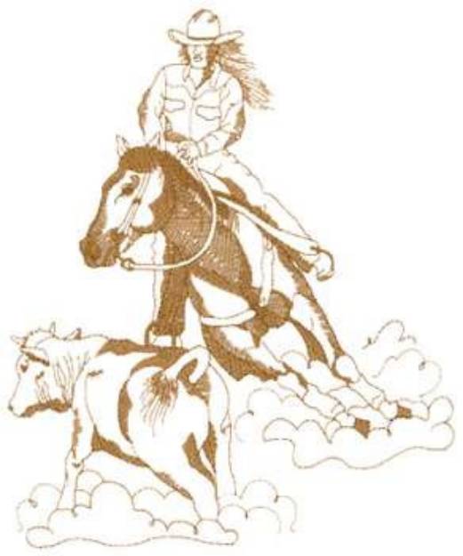 Picture of Womens Cutting Horse Machine Embroidery Design