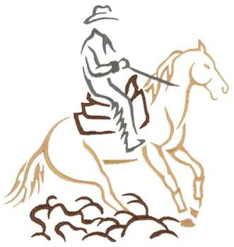Reining Horse Outline Machine Embroidery Design