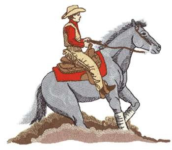 Male Reining Horse Machine Embroidery Design