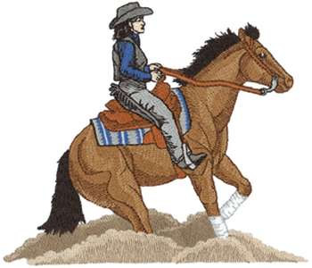 Womens Reining Horse Machine Embroidery Design