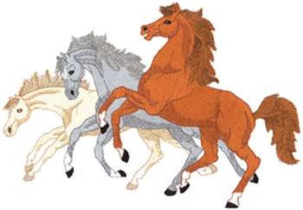 Picture of Running Arabians Machine Embroidery Design