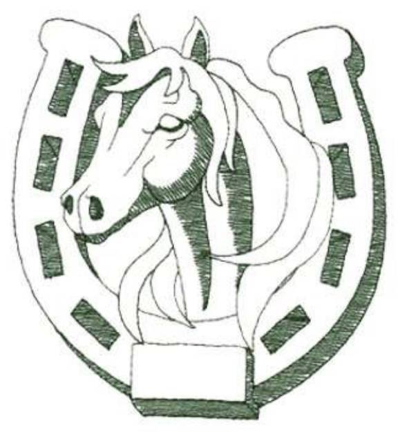 Picture of Sm Horse Head W\Horseshoe   98 Machine Embroidery Design
