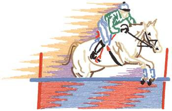 Horse Jumping Machine Embroidery Design