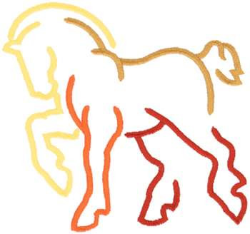 Draft Horse Outline Machine Embroidery Design