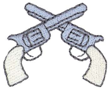 Crossed Pistols Machine Embroidery Design