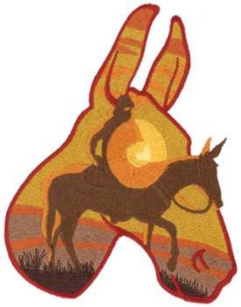 Picture of Mule Riding Machine Embroidery Design