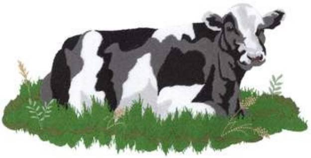 Picture of Cow Laying Down Machine Embroidery Design