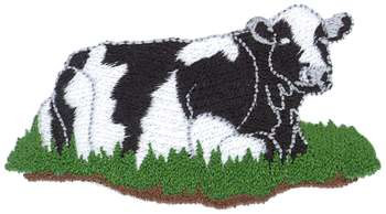 Cow Laying Down Machine Embroidery Design