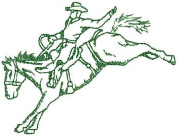 Picture of Saddle Bronc Outline Machine Embroidery Design