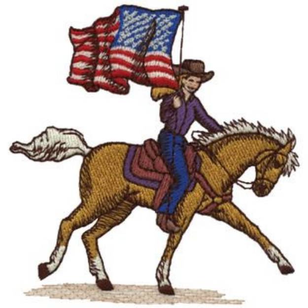 Picture of Flag Horse Machine Embroidery Design