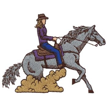Reining Horse (womens) Machine Embroidery Design