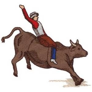 Picture of Bull Riding Machine Embroidery Design
