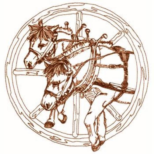 Picture of Fjord Horses Machine Embroidery Design