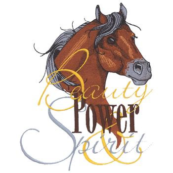Beauty, Power, Horse Machine Embroidery Design