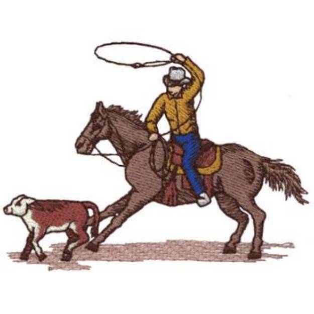 Picture of Calf Roping Machine Embroidery Design