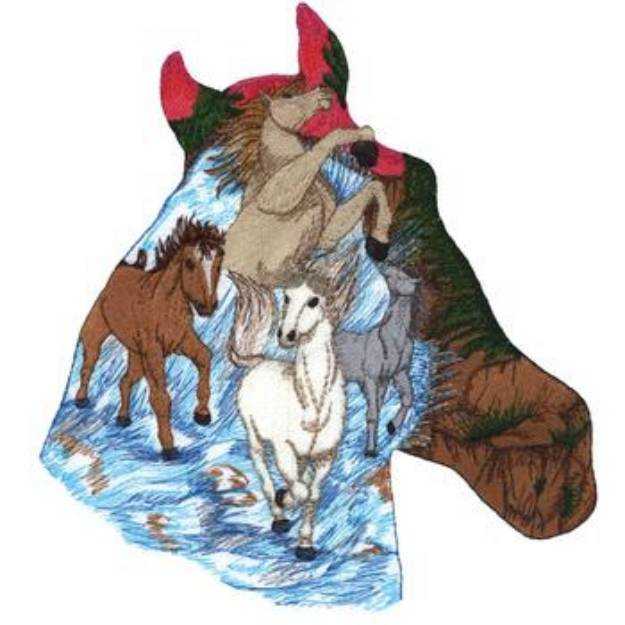 Picture of Wild Horses Machine Embroidery Design