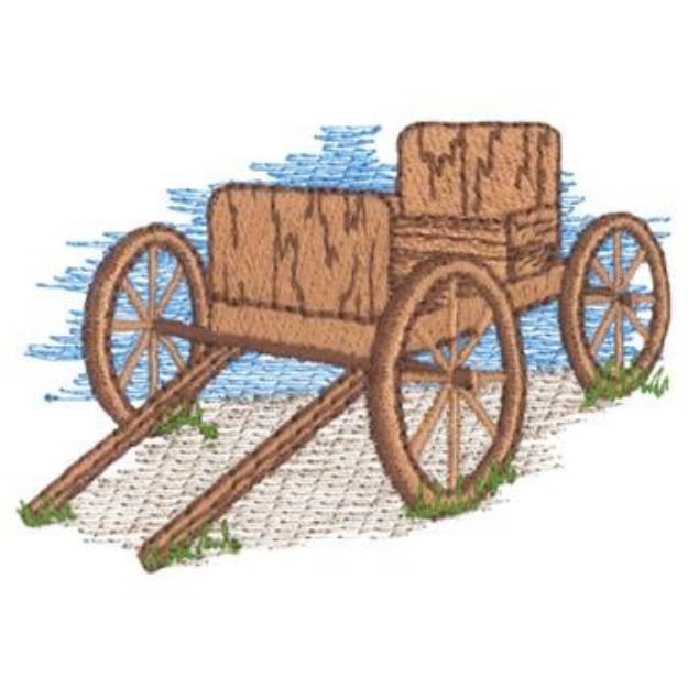 Picture of Horse Drawn Buggy Machine Embroidery Design