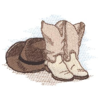 Hat & Boots Machine Embroidery Design