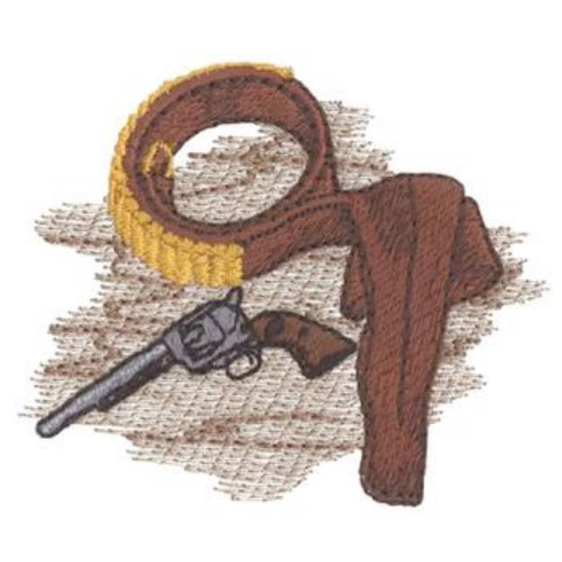 Picture of Pistol & Holster Machine Embroidery Design