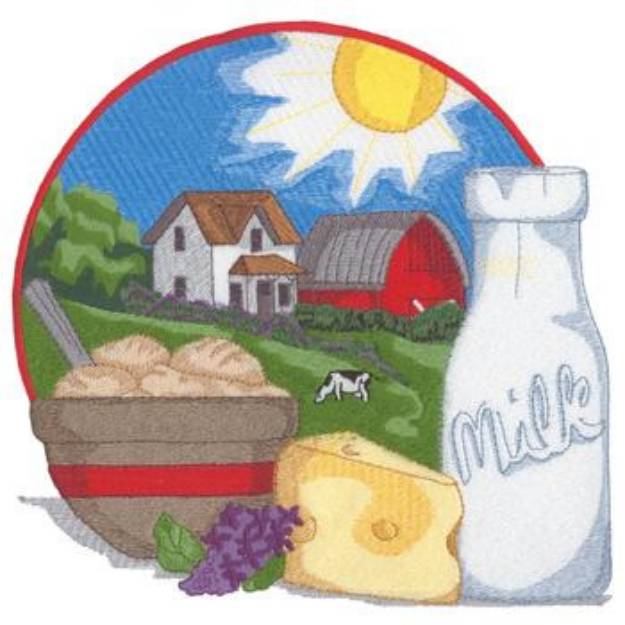 Picture of Dairy Farm Machine Embroidery Design
