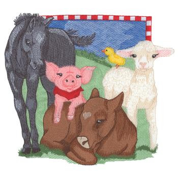 Baby Farm Animals Machine Embroidery Design
