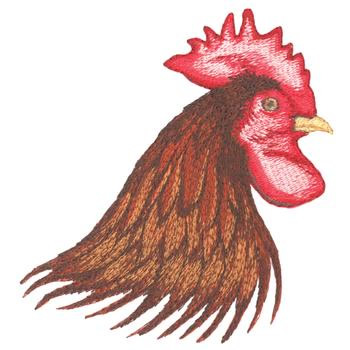 Rooster Head Machine Embroidery Design