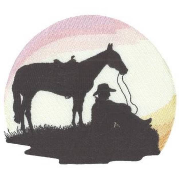 Picture of Horse & Cowboy Machine Embroidery Design