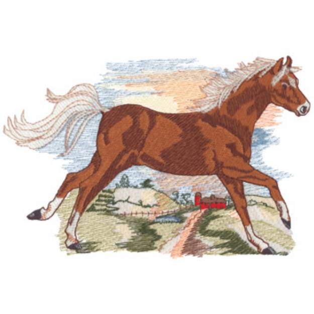 Picture of Welsh Pony Running Machine Embroidery Design