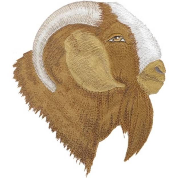 Picture of Boer Goat Head Machine Embroidery Design
